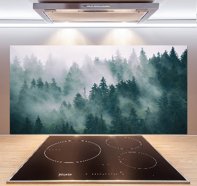 Rivestimento parete cucina con motivo Nebbia sulla foresta