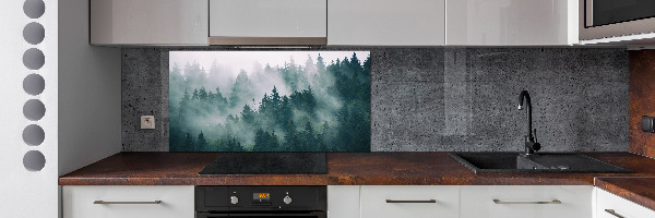 Rivestimento parete cucina con motivo Nebbia sulla foresta