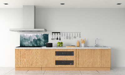 Rivestimento parete cucina con motivo Nebbia sulla foresta