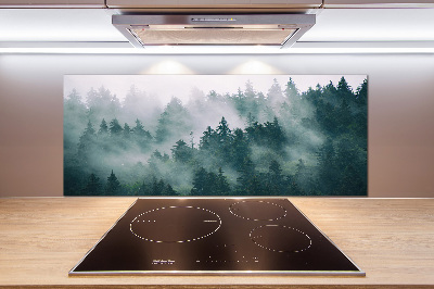 Rivestimento parete cucina con motivo Nebbia sulla foresta