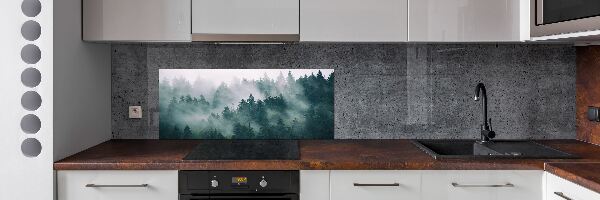 Rivestimento parete cucina con motivo Nebbia sulla foresta