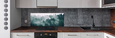 Rivestimento parete cucina con motivo Nebbia sulla foresta