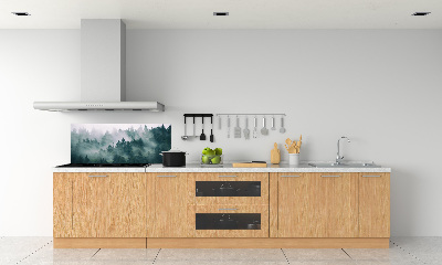 Rivestimento parete cucina con motivo Nebbia sulla foresta