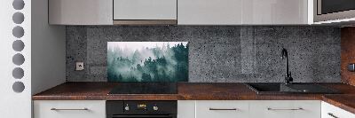 Rivestimento parete cucina con motivo Nebbia sulla foresta