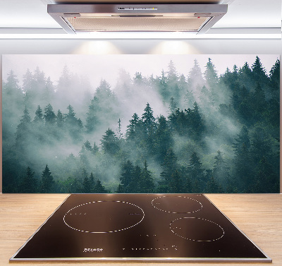 Rivestimento parete cucina con motivo Nebbia sulla foresta