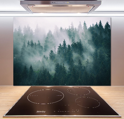 Rivestimento parete cucina con motivo Nebbia sulla foresta
