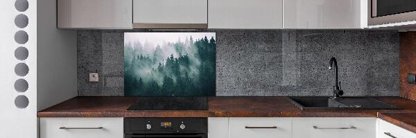 Rivestimento parete cucina con motivo Nebbia sulla foresta