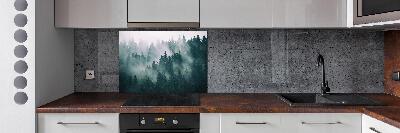 Rivestimento parete cucina con motivo Nebbia sulla foresta