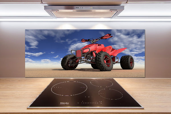 Rivestimento parete cucina con motivo 'Quad nel deserto'
