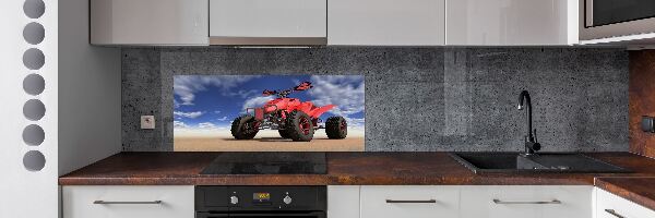 Rivestimento parete cucina con motivo 'Quad nel deserto'