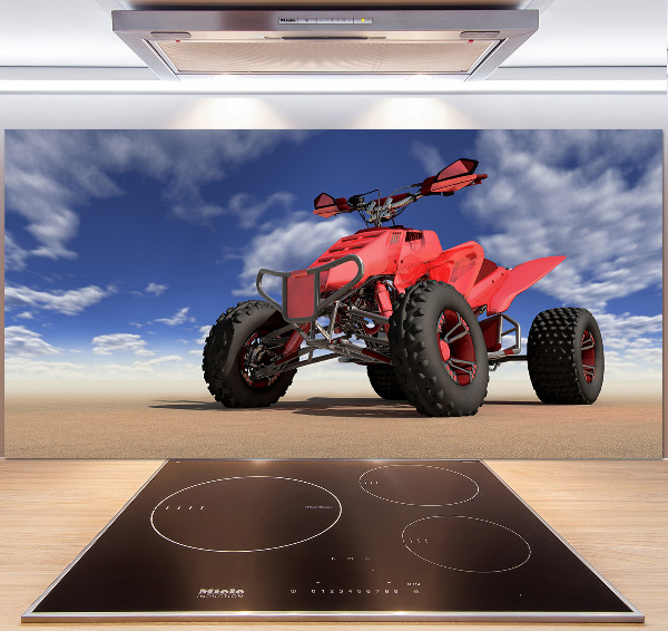 Rivestimento parete cucina con motivo 'Quad nel deserto'