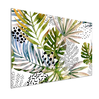 Pannello retrocucina con motivo a foglie tropicali