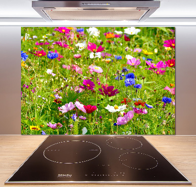 Pannello paraschizzi cucina con motivo di fiori selvatici