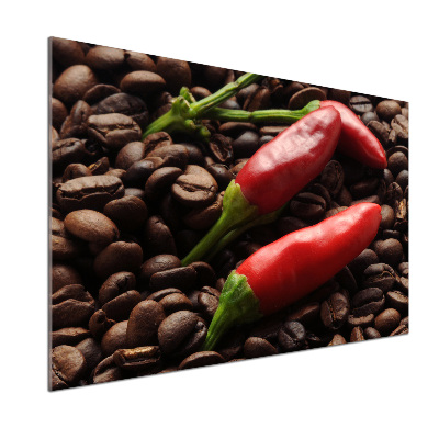 Pannello retrocucina con motivo peperoncino e caffè