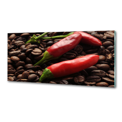 Pannello retrocucina con motivo peperoncino e caffè