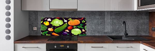 Rivestimento parete cucina con motivo di verdure colorate
