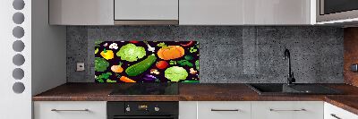 Rivestimento parete cucina con motivo di verdure colorate