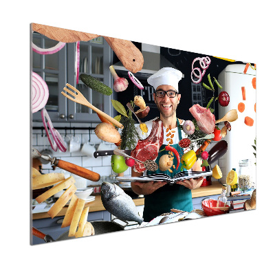 Rivestimento parete cucina con decorazione 