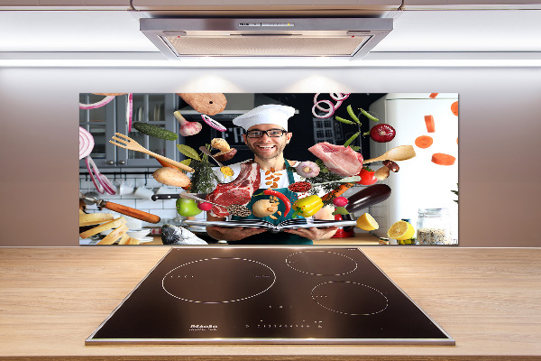 Rivestimento parete cucina con decorazione 