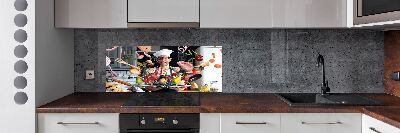 Rivestimento parete cucina con decorazione 