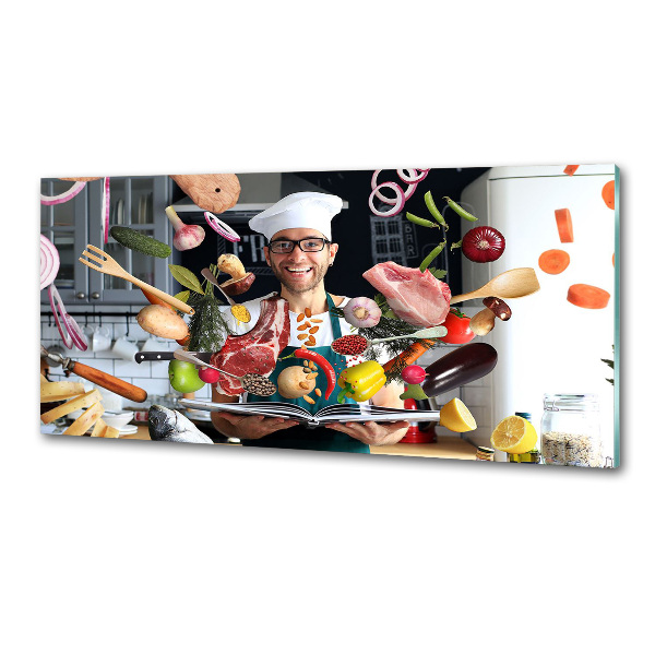 Rivestimento parete cucina con decorazione 