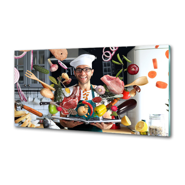 Rivestimento parete cucina con decorazione 