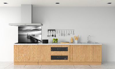 Pannello retrocucina con stampa del molo sul lago