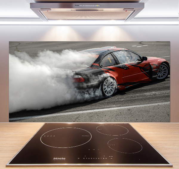 Pannello retrocucina con stampa a tema pista da drift