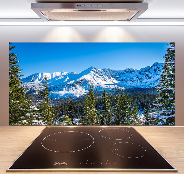 Pannello retrocucina con stampa del panorama dei Monti Tatra