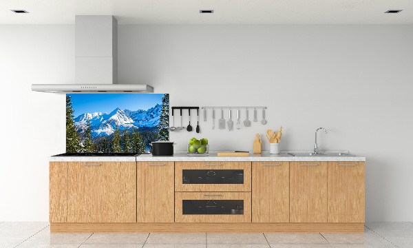 Pannello retrocucina con stampa del panorama dei Monti Tatra