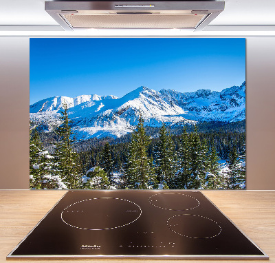 Pannello retrocucina con stampa del panorama dei Monti Tatra