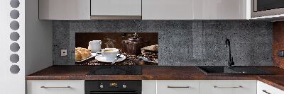 Pannello retrocucina con motivo Cornetti e caffè