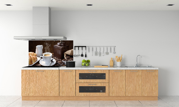 Pannello retrocucina con motivo Cornetti e caffè