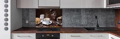 Pannello retrocucina con motivo Cornetti e caffè