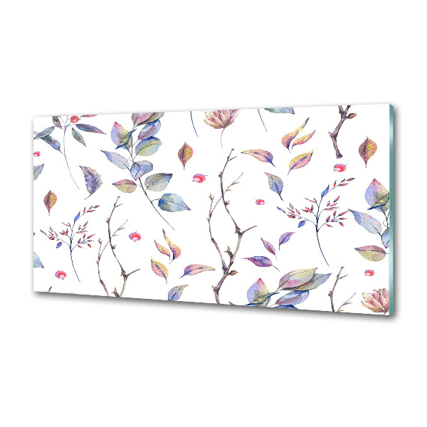 Pannello paraschizzi cucina con motivo a foglie