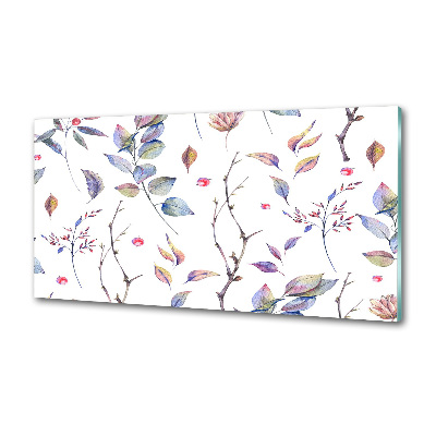 Pannello paraschizzi cucina con motivo a foglie