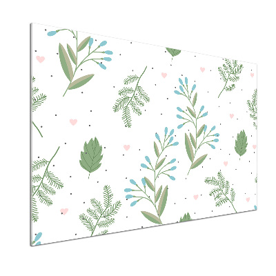 Rivestimento parete cucina con motivo a foglie