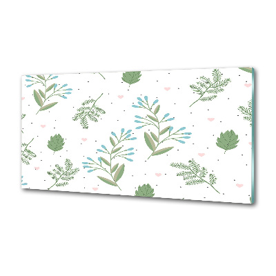 Rivestimento parete cucina con motivo a foglie