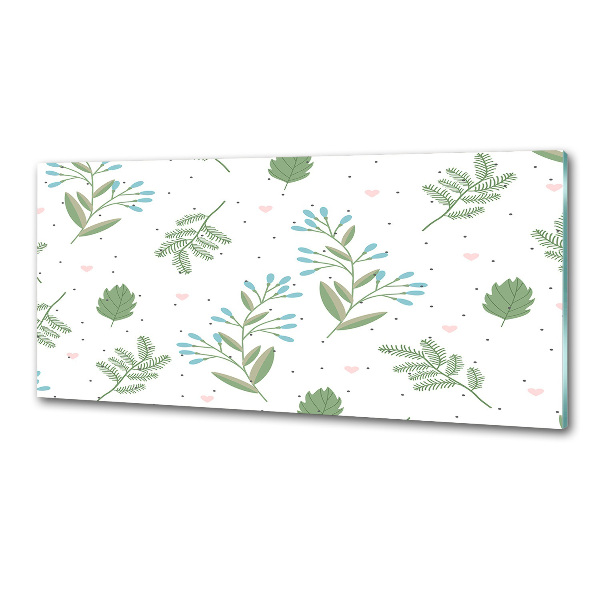 Rivestimento parete cucina con motivo a foglie