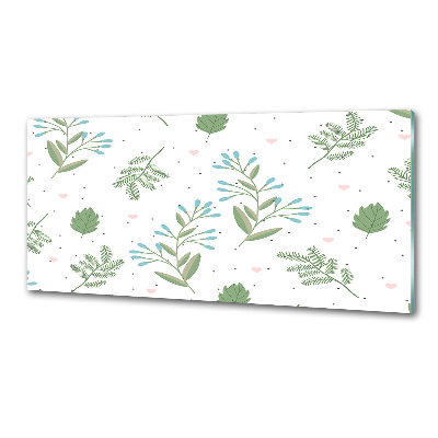 Rivestimento parete cucina con motivo a foglie