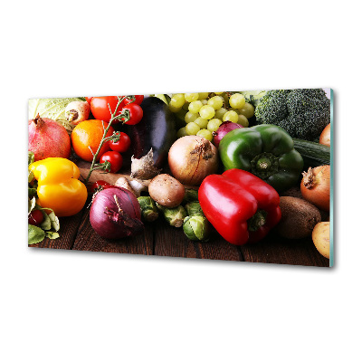 Pannello paraschizzi cucina con motivo di verdura e frutta