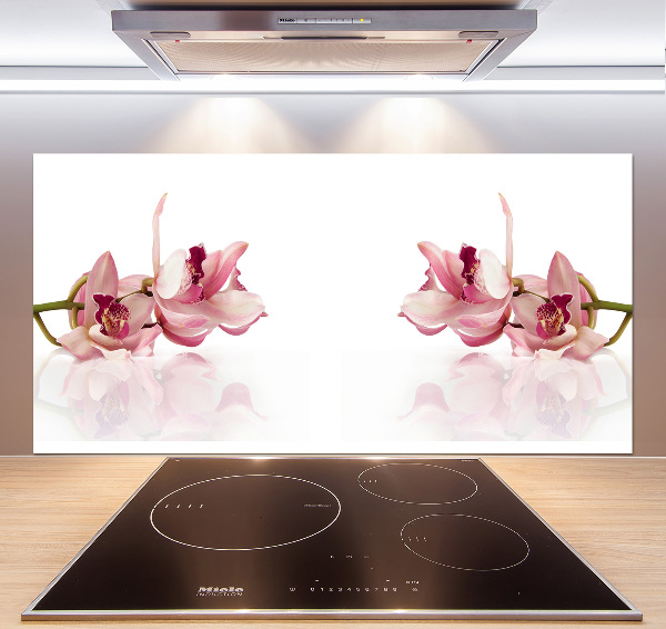 Rivestimento parete cucina con motivo orchidea