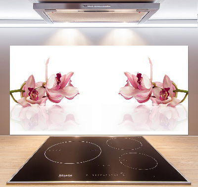 Rivestimento parete cucina con motivo orchidea