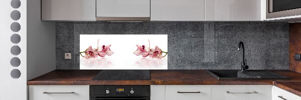 Rivestimento parete cucina con motivo orchidea