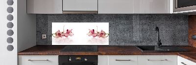 Rivestimento parete cucina con motivo orchidea