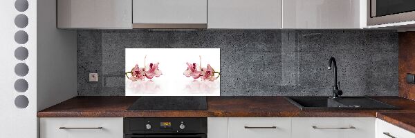 Rivestimento parete cucina con motivo orchidea