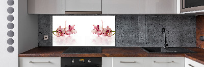 Rivestimento parete cucina con motivo orchidea