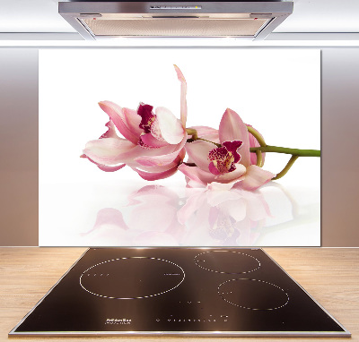 Rivestimento parete cucina con motivo orchidea