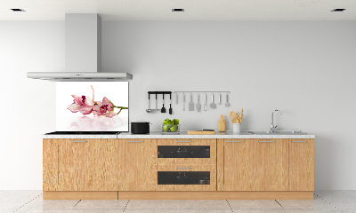 Rivestimento parete cucina con motivo orchidea