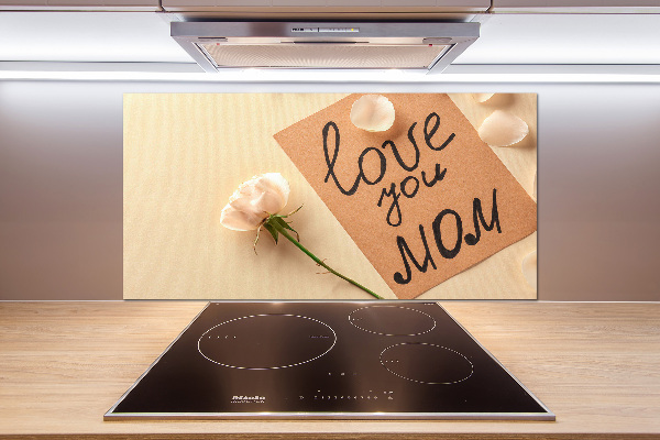 Rivestimento parete cucina con motivo a tema Festa della mamma